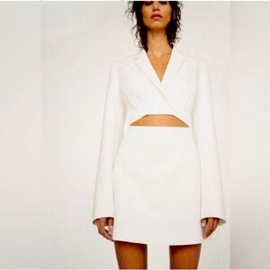 Zara white blazer dress size M NWT